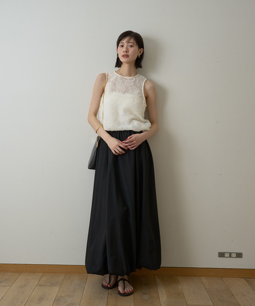 EMMA　ROUGE VIF（エマルージュヴィフ）の「【一部店舗限定】とろみバルーンスカート（スカート・レディース・ブラック/アイボリー・38/36）」の11枚目の写真