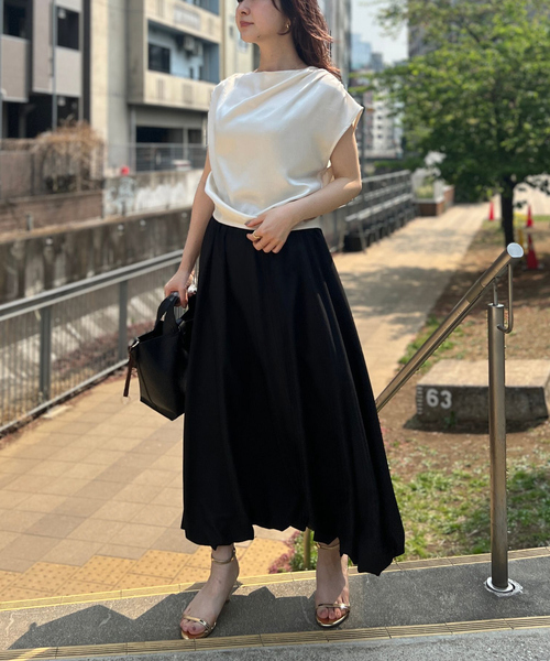 EMMA　ROUGE VIF（エマルージュヴィフ）の「【一部店舗限定】とろみバルーンスカート（スカート・レディース・ブラック/アイボリー・38/36）」の14枚目の写真