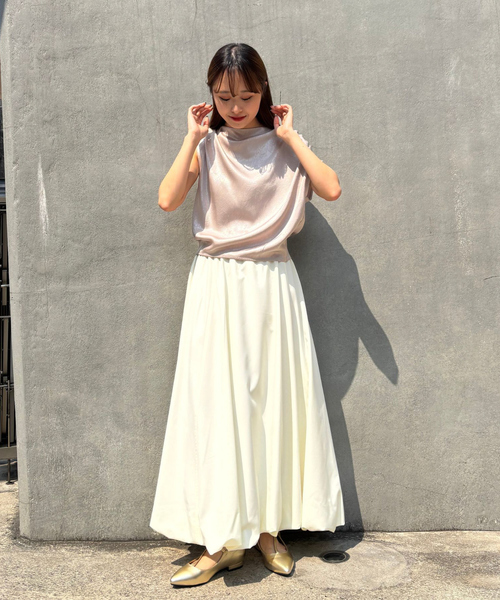 EMMA　ROUGE VIF（エマルージュヴィフ）の「【一部店舗限定】とろみバルーンスカート（スカート・レディース・ブラック/アイボリー・38/36）」の18枚目の写真