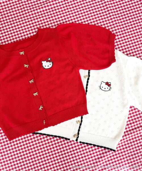 MAJESTIC LEGON(マジェスティックレゴン)の「ハローキティ リボンニットカーデ(カーディガン/ボレロ・レディース・ホワイト系その他2/レッド・MEDIUM)」の14枚目の写真