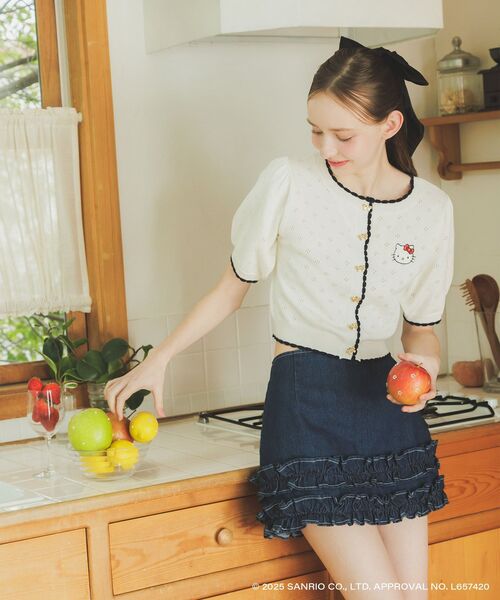 MAJESTIC LEGON(マジェスティックレゴン)の「ハローキティ リボンニットカーデ(カーディガン/ボレロ・レディース・ホワイト系その他2/レッド・MEDIUM)」の17枚目の写真