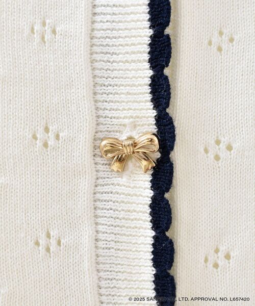 MAJESTIC LEGON(マジェスティックレゴン)の「ハローキティ リボンニットカーデ(カーディガン/ボレロ・レディース・ホワイト系その他2/レッド・MEDIUM)」の5枚目の写真