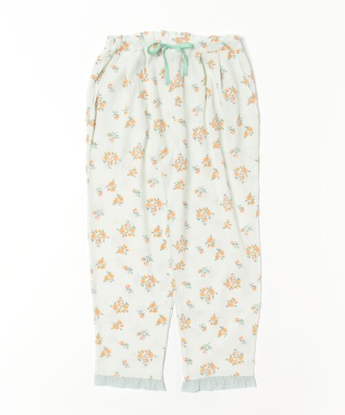 KID BLUE（キッドブルー）の「キッドブルー -２５ワッフルフラワーＰｔ -8分丈ボトムス -KRBP557 -kidblue（その他パンツ・レディース・アイボリー/ミント・M/L）」の2枚目の写真