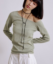MUHET(~G[^)glitter ribbed one shoulder tops / uV_[gbvX(TVc/Jbg\[)