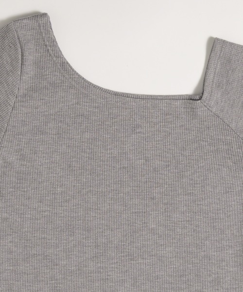 MUHET（ミュエータ）の「glitter ribbed one shoulder tops / ラメリブワンショルダートップス（Tシャツ/カットソー・レディース・ブラック/カーキ/杢グレー/オフホワイト・FREE）」の10枚目の写真