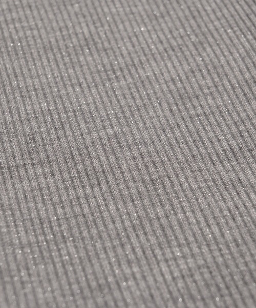 MUHET（ミュエータ）の「glitter ribbed one shoulder tops / ラメリブワンショルダートップス（Tシャツ/カットソー・レディース・ブラック/カーキ/杢グレー/オフホワイト・FREE）」の11枚目の写真