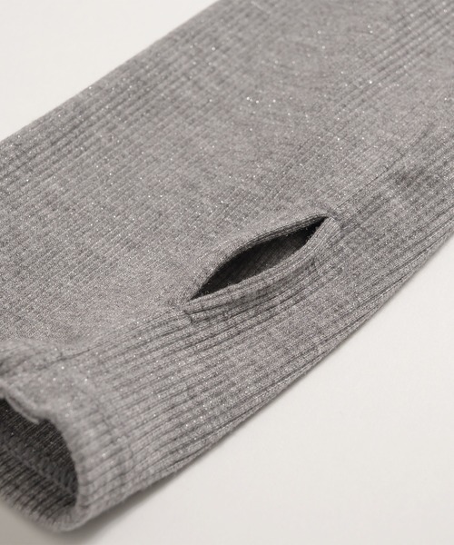 MUHET（ミュエータ）の「glitter ribbed one shoulder tops / ラメリブワンショルダートップス（Tシャツ/カットソー・レディース・ブラック/カーキ/杢グレー/オフホワイト・FREE）」の22枚目の写真