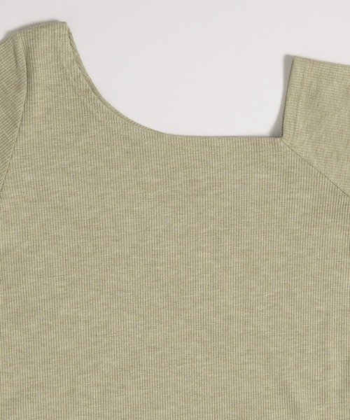 MUHET（ミュエータ）の「glitter ribbed one shoulder tops / ラメリブワンショルダートップス（Tシャツ/カットソー・レディース・ブラック/カーキ/杢グレー/オフホワイト・FREE）」の14枚目の写真