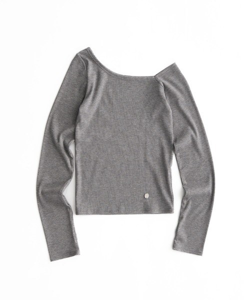 セール】glitter ribbed one shoulder tops / ラメリブワンショルダー