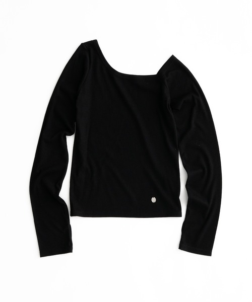 MUHET（ミュエータ）の「glitter ribbed one shoulder tops / ラメリブワンショルダートップス（Tシャツ/カットソー・レディース・ブラック/カーキ/杢グレー/オフホワイト・FREE）」の15枚目の写真