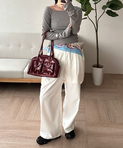 glitter ribbed one shoulder tops / ラメリブワンショルダー