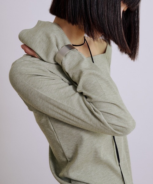 セール】glitter ribbed one shoulder tops / ラメリブワンショルダー