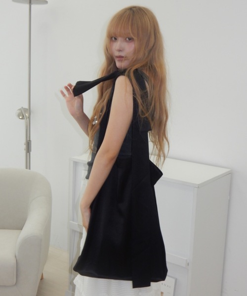 Birthday room(バースデイルーム)の「サテンリボントートバッグ/satin ribbon tote bag(トートバッグ・レディース・ブラック/シルバー/ライトブルー・FREE)」の21枚目の写真