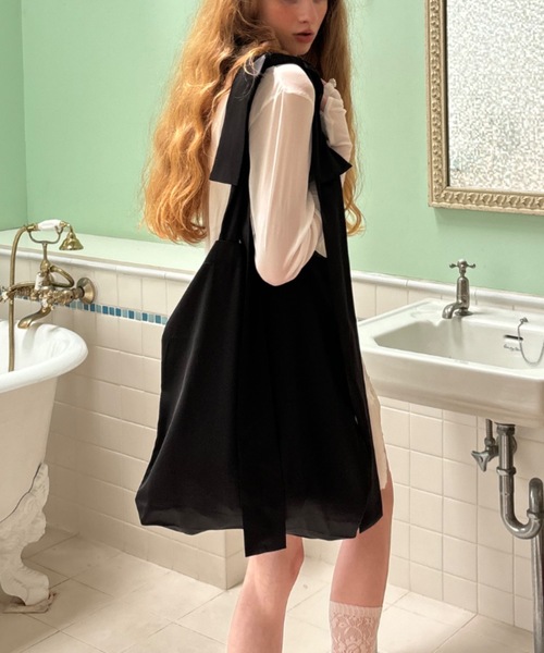 Birthday room(バースデイルーム)の「サテンリボントートバッグ/satin ribbon tote bag(トートバッグ・レディース・ブラック/シルバー/ライトブルー・FREE)」の14枚目の写真