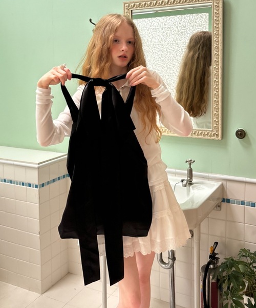 Birthday room(バースデイルーム)の「サテンリボントートバッグ/satin ribbon tote bag(トートバッグ・レディース・ブラック/シルバー/ライトブルー・FREE)」の16枚目の写真