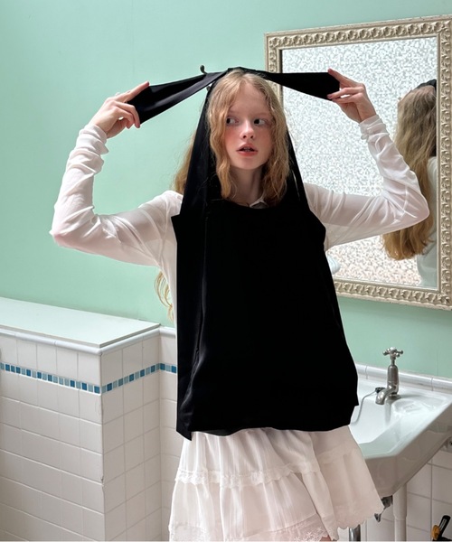 Birthday room(バースデイルーム)の「サテンリボントートバッグ/satin ribbon tote bag(トートバッグ・レディース・ブラック/シルバー/ライトブルー・FREE)」の18枚目の写真