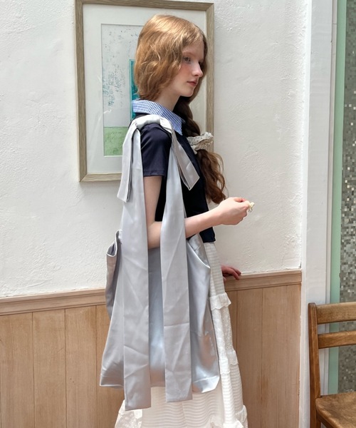 Birthday room(バースデイルーム)の「サテンリボントートバッグ/satin ribbon tote bag(トートバッグ・レディース・ブラック/シルバー/ライトブルー・FREE)」の13枚目の写真