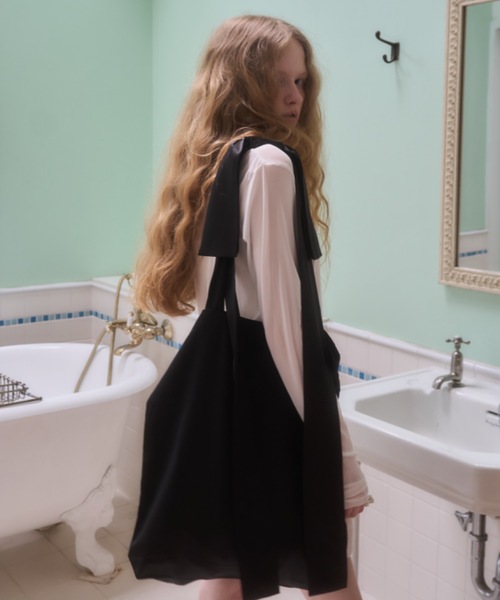 Birthday room(バースデイルーム)の「サテンリボントートバッグ/satin ribbon tote bag(トートバッグ・レディース・ブラック/シルバー/ライトブルー・FREE)」の5枚目の写真