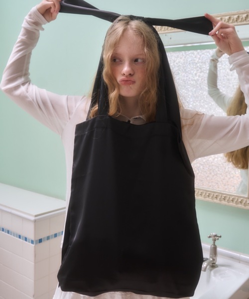 Birthday room(バースデイルーム)の「サテンリボントートバッグ/satin ribbon tote bag(トートバッグ・レディース・ブラック/シルバー/ライトブルー・FREE)」の7枚目の写真