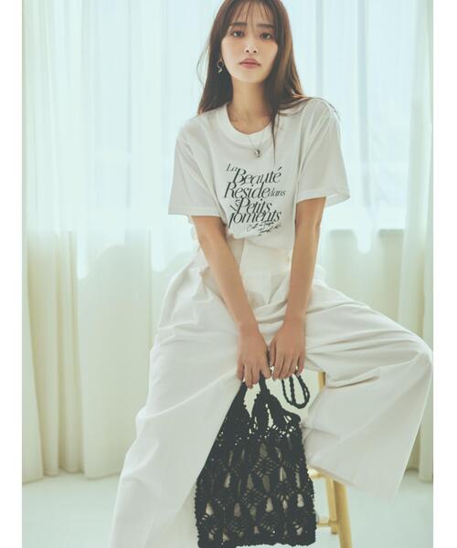 THE SHOP TK (ザ ショップ ティーケー )の「ロゴアソートTシャツ【接触冷感/UVケア/洗濯機OK】(Tシャツ/カットソー・レディース・オフホワイト/ホワイト系3/ブラウン系その他2/ブラック系その他5/ライトパープル/ホワイト系7・12/13)」の8枚目の写真