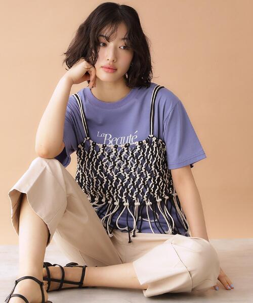 THE SHOP TK (ザ ショップ ティーケー )の「ロゴアソートTシャツ【接触冷感/UVケア/洗濯機OK】(Tシャツ/カットソー・レディース・オフホワイト/ホワイト系3/ブラウン系その他2/ブラック系その他5/ライトパープル/ホワイト系7・12/13)」の16枚目の写真