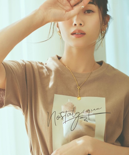 THE SHOP TK (ザ ショップ ティーケー )の「ロゴアソートTシャツ【接触冷感/UVケア/洗濯機OK】(Tシャツ/カットソー・レディース・オフホワイト/ホワイト系3/ブラウン系その他2/ブラック系その他5/ライトパープル/ホワイト系7・12/13)」の5枚目の写真