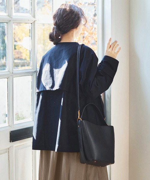 and myera（アンド マイラ）の「ａｎｄ　ｍｙｅｒａ　ダブルのノーカラージャケット（ノーカラージャケット・レディース・ブラック・L/M/LL/S）」の5枚目の写真