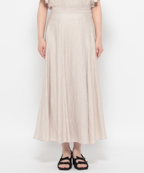 mysty woman（ミスティウーマン）の「楊柳フレアスカート 495785（スカート・レディース・ブラック/ベージュ・FREE）」の7枚目の写真