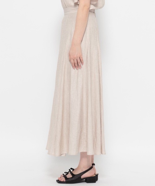 mysty woman（ミスティウーマン）の「楊柳フレアスカート 495785（スカート・レディース・ブラック/ベージュ・FREE）」の8枚目の写真