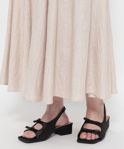 mysty woman（ミスティウーマン）の「楊柳フレアスカート 495785（スカート・レディース・ブラック/ベージュ・FREE）」の12枚目の写真