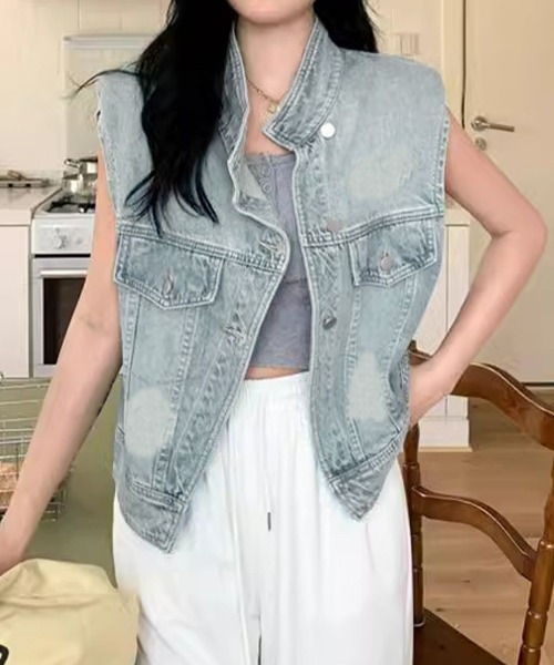 Miniministore（ミニミニストア）の「デニムベスト レディース デニムチョッキ（ベスト・レディース・ブルー・M/L）」の6枚目の写真