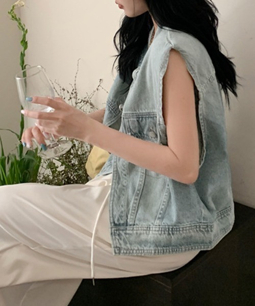 Miniministore（ミニミニストア）の「デニムベスト レディース デニムチョッキ（ベスト・レディース・ブルー・M/L）」の20枚目の写真