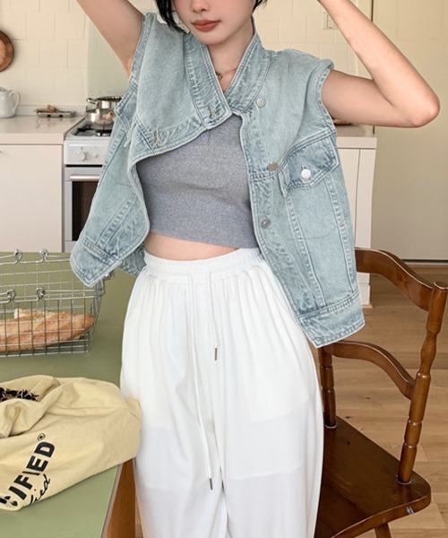 Miniministore（ミニミニストア）の「デニムベスト レディース デニムチョッキ（ベスト・レディース・ブルー・M/L）」の11枚目の写真