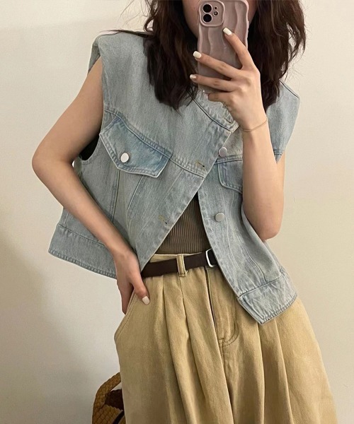 Miniministore（ミニミニストア）の「デニムベスト レディース デニムチョッキ（ベスト・レディース・ブルー・M/L）」の3枚目の写真