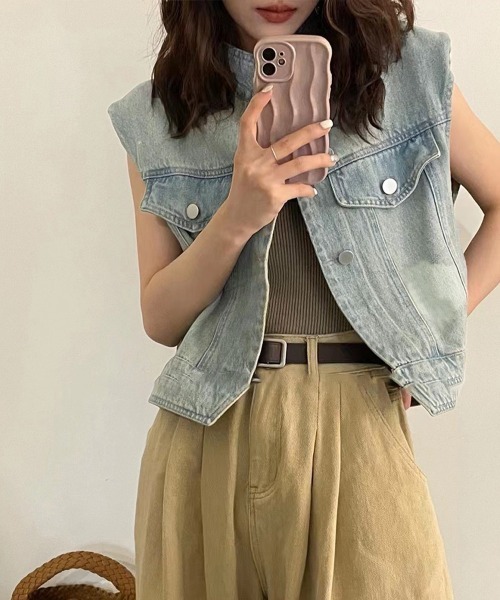 Miniministore（ミニミニストア）の「デニムベスト レディース デニムチョッキ（ベスト・レディース・ブルー・M/L）」の22枚目の写真