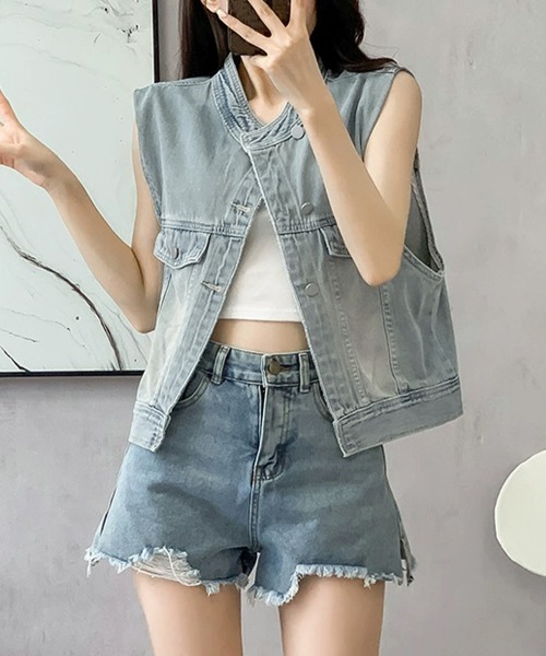 Miniministore（ミニミニストア）の「デニムベスト レディース デニムチョッキ（ベスト・レディース・ブルー・M/L）」の19枚目の写真