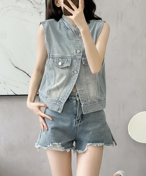 Miniministore（ミニミニストア）の「デニムベスト レディース デニムチョッキ（ベスト・レディース・ブルー・M/L）」の10枚目の写真