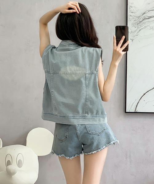 Miniministore（ミニミニストア）の「デニムベスト レディース デニムチョッキ（ベスト・レディース・ブルー・M/L）」の13枚目の写真