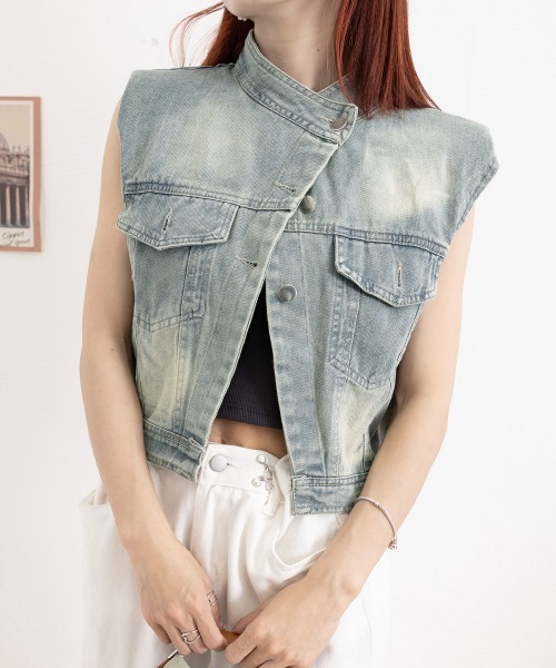 Miniministore（ミニミニストア）の「デニムベスト レディース デニムチョッキ（ベスト・レディース・ブルー・M/L）」の16枚目の写真