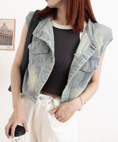 Miniministore（ミニミニストア）の「デニムベスト レディース デニムチョッキ（ベスト・レディース・ブルー・M/L）」の7枚目の写真