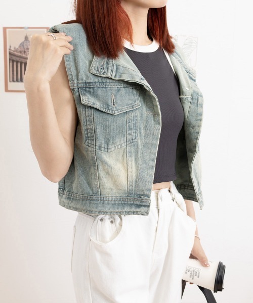 Miniministore（ミニミニストア）の「デニムベスト レディース デニムチョッキ（ベスト・レディース・ブルー・M/L）」の21枚目の写真