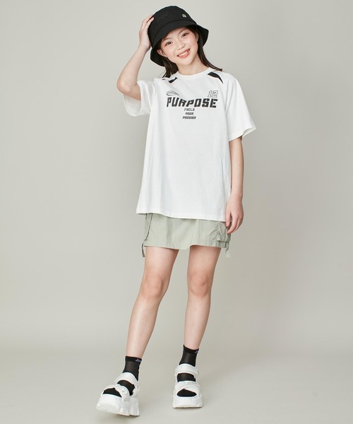 SISTER JENNI(SISTER JENNI)の「【コットン100%】ゲームシャツデザインビッグT(Tシャツ/カットソー・キッズ・ラベンダー/オフホワイト/ブラック・130cm/140cm/150cm/160cm)」の4枚目の写真