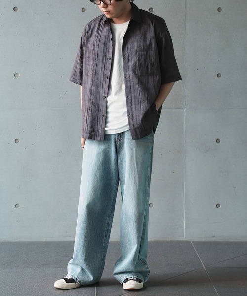 RATTLE TRAP(ラトルトラップ)の「デニムライクワッシャー半袖シャツ(シャツ/ブラウス・メンズ・ブラック/ネイビー・M/L)」の19枚目の写真