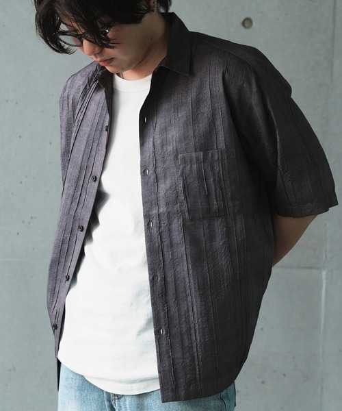 RATTLE TRAP(ラトルトラップ)の「デニムライクワッシャー半袖シャツ(シャツ/ブラウス・メンズ・ブラック/ネイビー・M/L)」の21枚目の写真