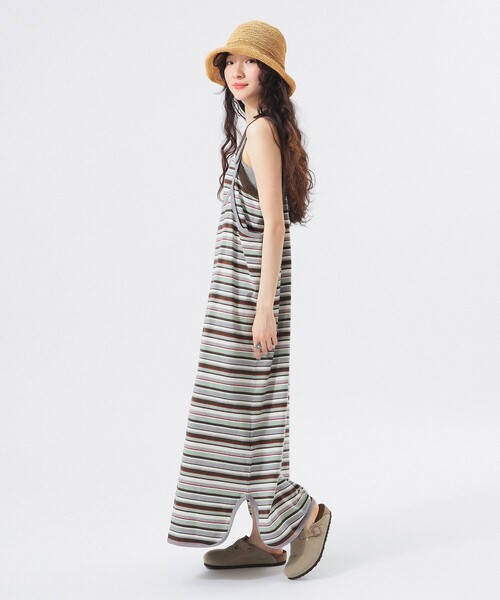 BEAMS BOY（ビームスボーイ）の「マルチボーダー ワンピース（ワンピース・レディース・ネイビー/イエロー/ミント・ONE SIZE）」の2枚目の写真