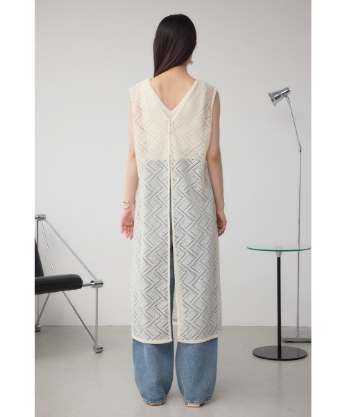 レースロングジレ AZUL BY MOUSSY | 【堀田茜さん着用アイテム】前後2WAYレース