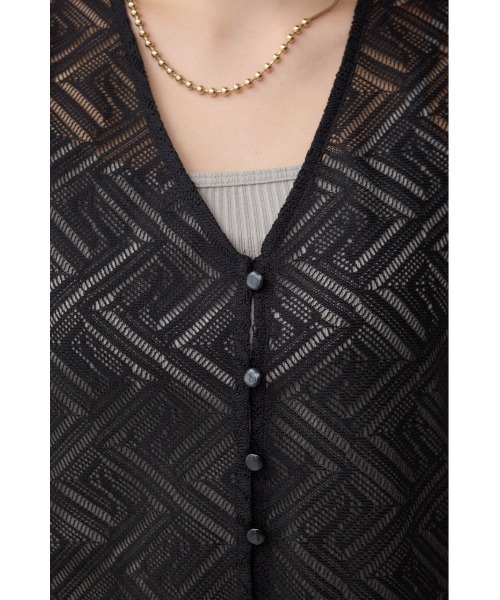 AZUL by moussy（アズールバイマウジー）の「前後2WAYレースロングジレ（ベスト・レディース・ブラック/アイボリー・FREE）」の20枚目の写真