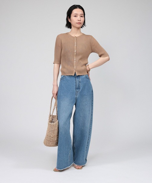 BABYLONE（バビロン）の「シャイニー5分袖カーディガン（カーディガン/ボレロ・レディース・ベージュ/ブラック/サックスブルー・フリー）」の19枚目の写真