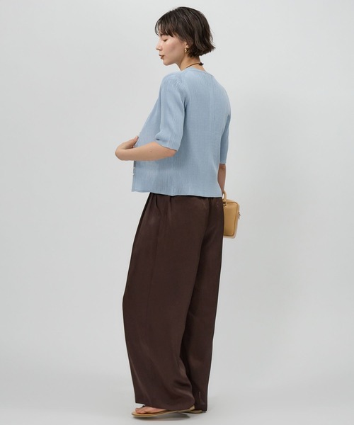 BABYLONE（バビロン）の「シャイニー5分袖カーディガン（カーディガン/ボレロ・レディース・ベージュ/ブラック/サックスブルー・フリー）」の13枚目の写真