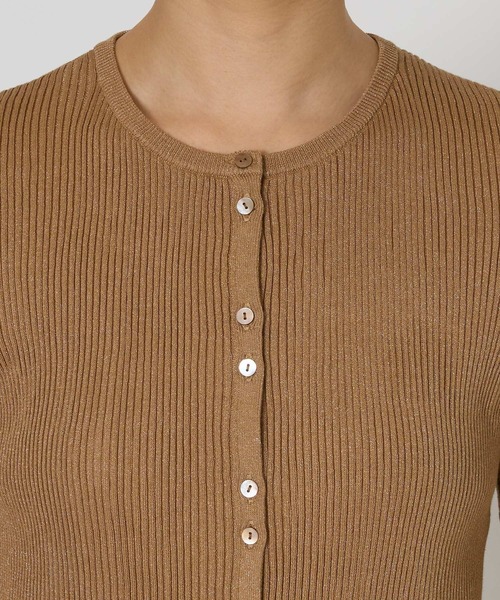 BABYLONE（バビロン）の「シャイニー5分袖カーディガン（カーディガン/ボレロ・レディース・ベージュ/ブラック/サックスブルー・フリー）」の9枚目の写真